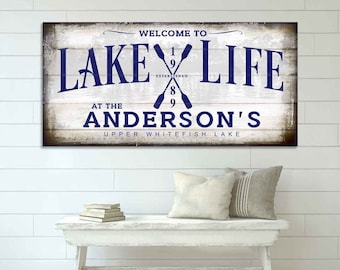 Lake House Signs,Lake House Decor,Lake Cabin Decor,Lake House Wall Art,Lake Life Sign,Personalized Lake Sign,Metal Lake Sign,Lake Cabin Sign