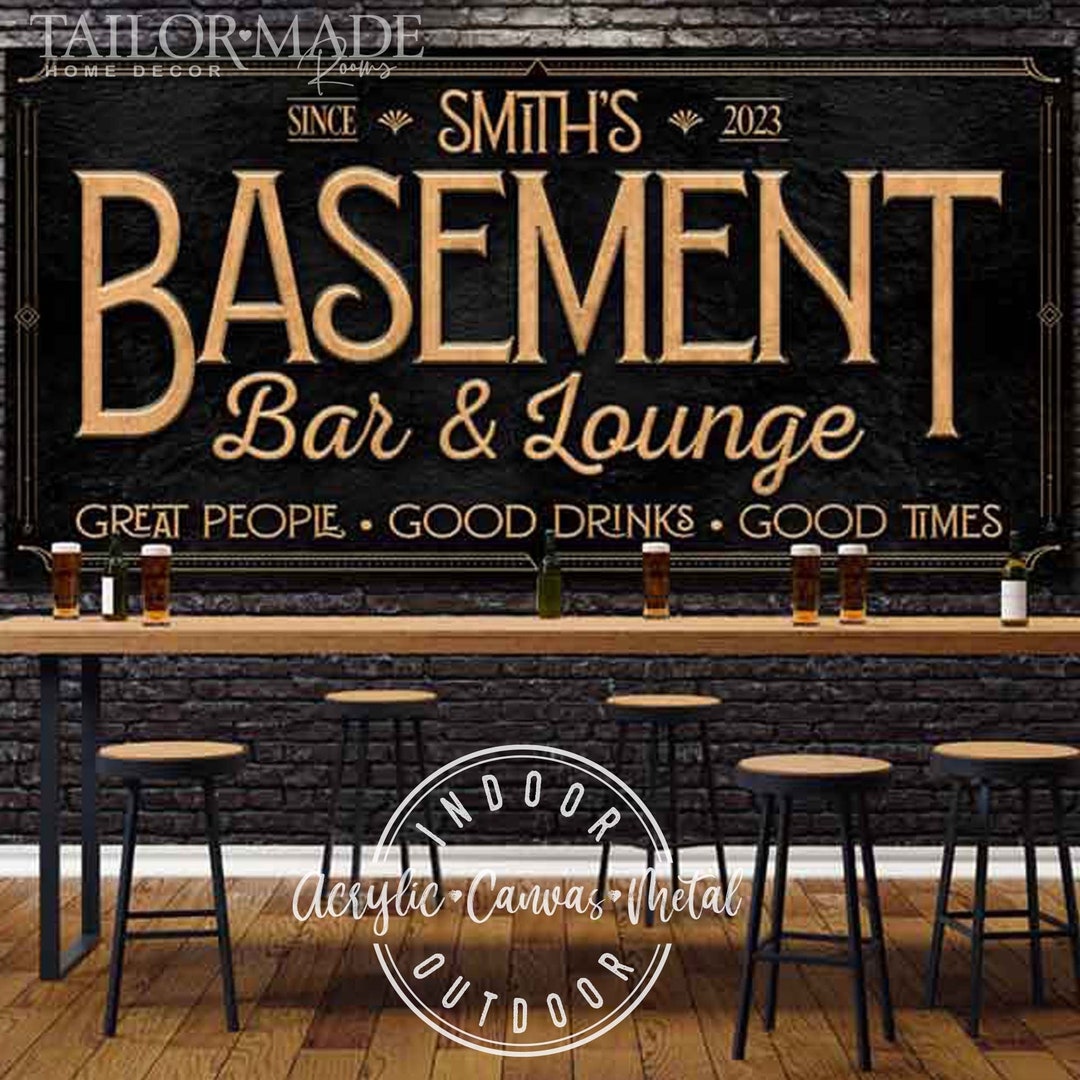 Basement Bar Decor Sign, Bar Sign, Basement Decor, Man Cave Sign, Basement Bar Sign,modern ...