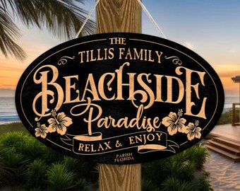 Beach House Signs, Coastal Wall Decor, Coastal Wall Sign, Metal Beach House Sign, Coastal Sign, Patio Sign, Beach Welcome Sign, Welcome Sign