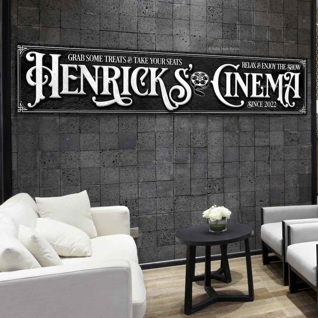 Movie Room Decor, Movie Room Sign, Theater Sign, Cinema Room Sign