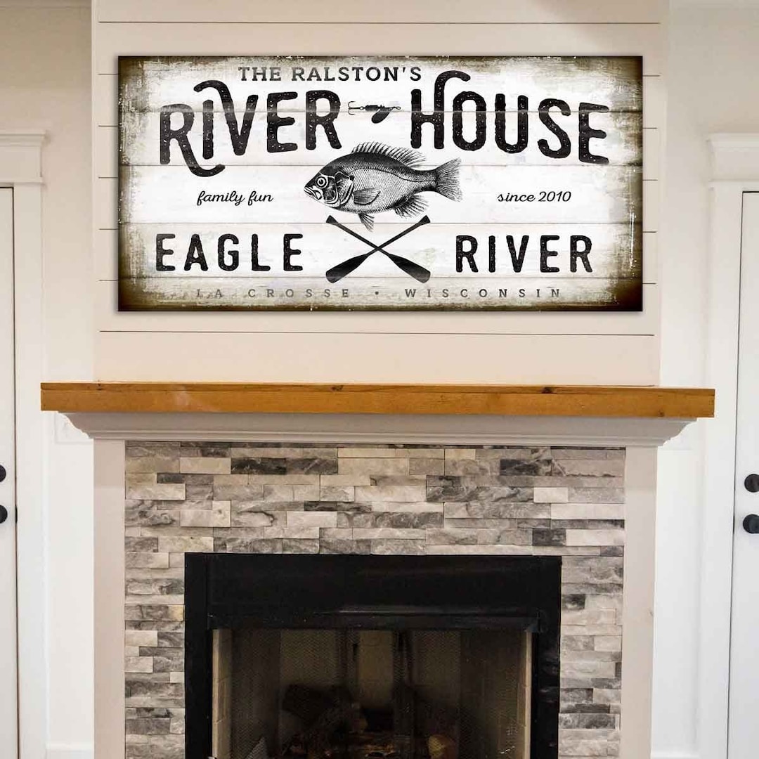 River House Signs Lake House Sign Personalized River House Sign