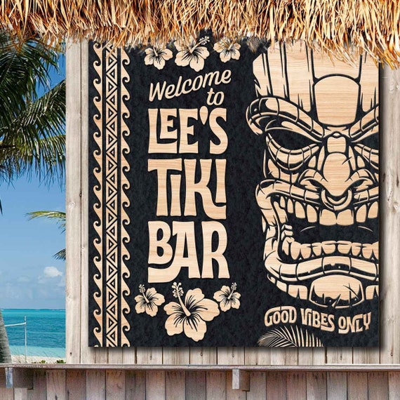 tiki様 ご依頼品 パブストサイン　ブリキ Amazon.com: V VIBEPY Personalized Tiki Bar Sign, Family Sign