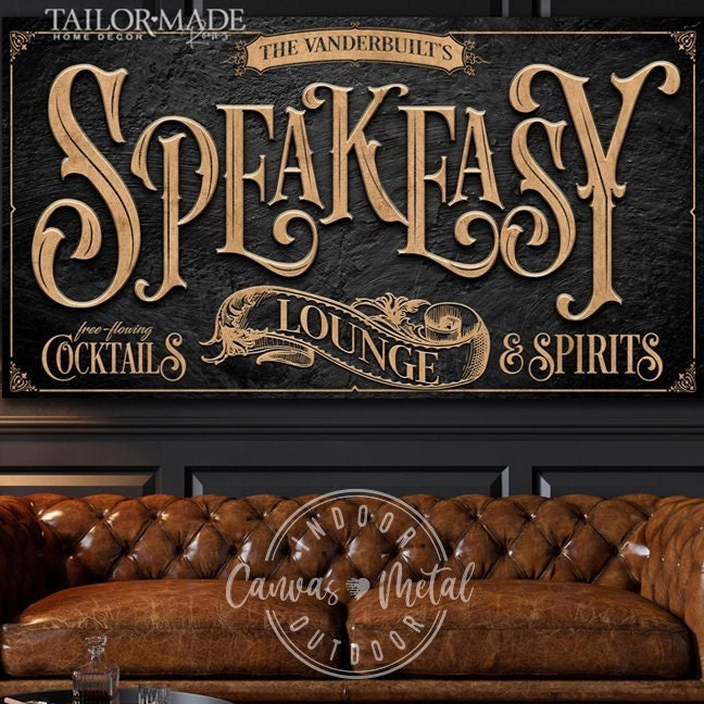 1920 Bar Backdrop Decor, Peaky Blinders Inspired Bar. Speakeasy Décor With  Customizable Name 