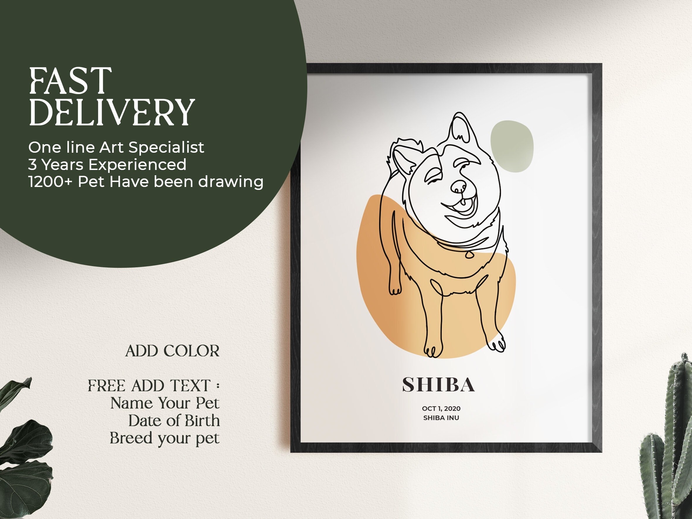 Portrait d'animal de Compagnie Personnalisé Depuis Photo Portrait Chien Chat Cadeau Original Unique