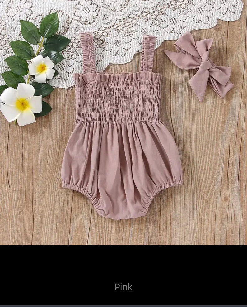 Boho Baby Girl Outfit Romper and Head Band Set Etsy