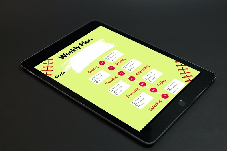 Softball Weekly Training Planner Instant Download Etsy