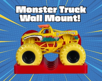 Uchwyt ścienny Monster Truck, dekoracja pokoju dla dzieci, skala 1:64