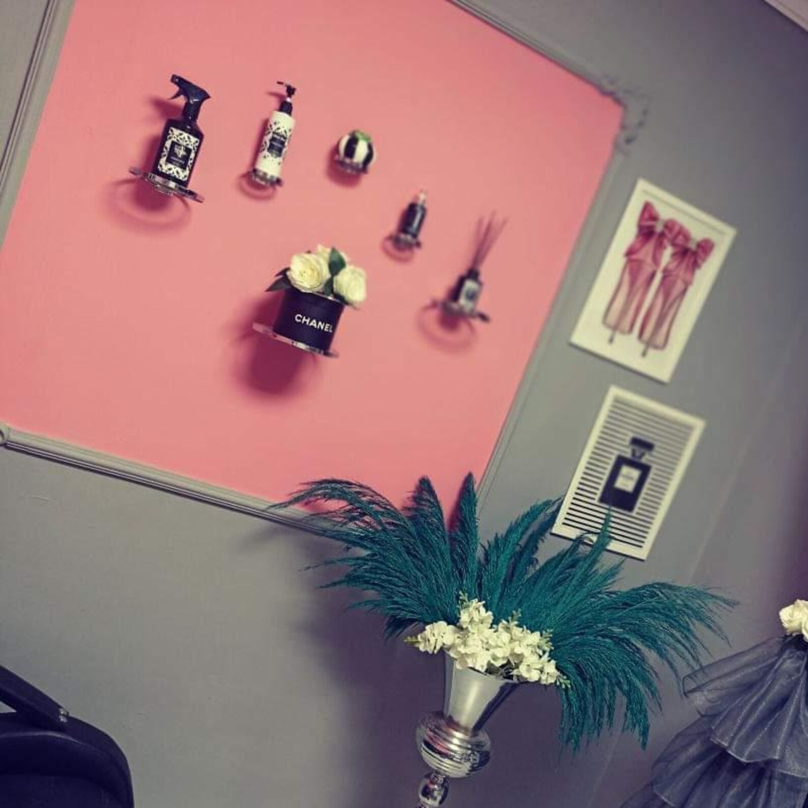 Floating Shelf Round Glass Wall Hanging Gold Mountable Wall Etsy