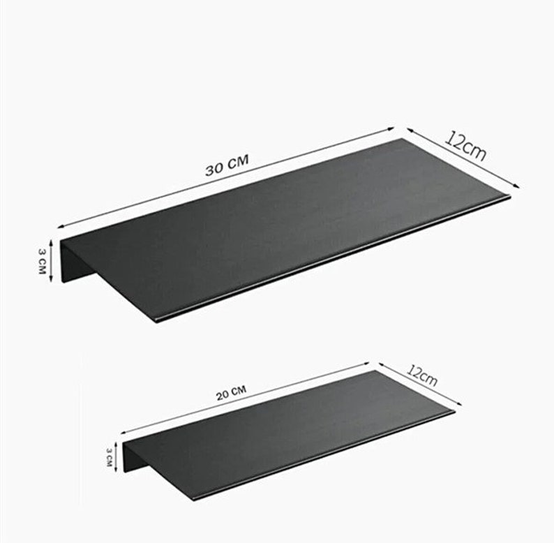 Set of 2 Black Metal Shelf Frame Shelf Decorative Wall Etsy