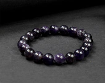 Bracciale con ametista viola AAA: gemma autentica, guarigione energetica