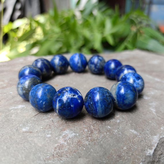 Genuine Lapis Lazuli Bracelet: Gold Pyrite Gemstone, Unisex Design