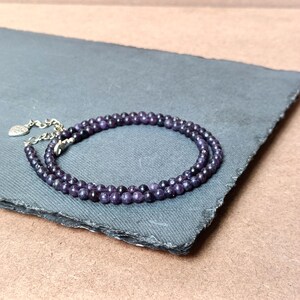 Amethyst Necklace Beaded Necklace Natural Stone Necklace Purple Beaded Necklace Elegant Necklace Personalized Jewelry  Birthday Gift
