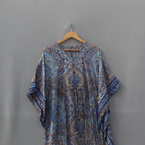 Handmade Indian kaftan with flowy silhouette and soft texture
