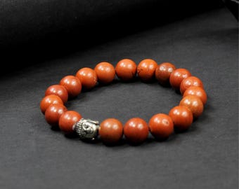 Roter Jaspis Perlenarmband: Echter Kristall, Erdungsstein