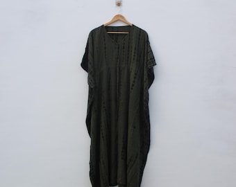 Hand Dyed Kaftan Dress | Loose Fit Tie Dye Poncho Beachwear Loungewear kaftan for women