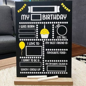 Personalised chalkboard - first day of school kindy / birthday board/ birth announcement