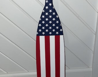 American Flag Wood Canoe Paddle