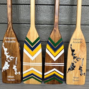 Custom Painted Wood Canoe Paddle