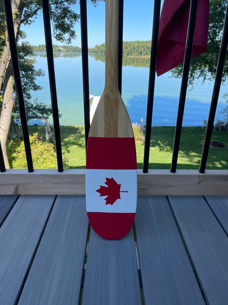 Canadian Flag Wood Canoe Paddle - Etsy