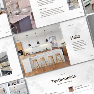 17 Minimal Interior Design Canva Slides / Portfolio /Webinar Portfolio / Graphic Design Portfolio / Minimal Presentation for Canva