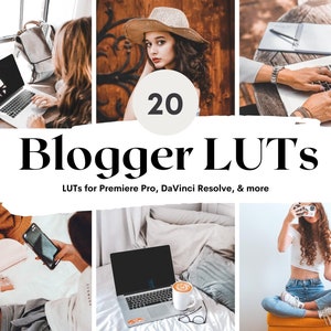 20 Blogger Bundle LUTs Pack for Video color grading | Video luts for Final Cut, Premiere Pro, Filmora, DaVinci Resolve, LUTs presets