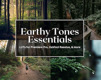 10 Earthy Tones Essentials LUTs presets for mobile & desktop, video filter, video presets, luts for Premiere Pro, Final Cut Pro DaVinci