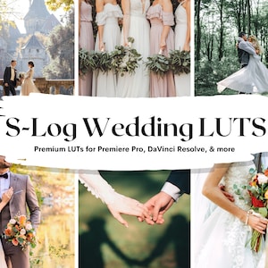 20 S-Log Wedding LUTs Pack for Video and color grading | Video luts for Final Cut, Premiere Pro, Filmora, DaVinci Resolve, VN app