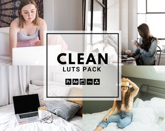 25 Clean Video LUTs Presets | Color Grading Filters (PDF Instructions)