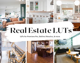 5 Indoor Real Estate LUTs Pack für Video und Color Grading | Video luts für Final Cut, Premiere Pro, Filmora, DaVinci Resolve, LUTs Presets
