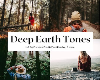 5 Deep Earth Tones LUTs Pack für Video und Foto Color Grading | Video luts für Final Cut, Premiere Pro, Filmora, DaVinci Resolve, Video LUTs
