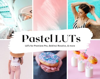 5 Pastels LUTs Pack for Video and color grading | Video luts for Final Cut, Premiere Pro, Filmora, DaVinci Resolve, LUTs presets