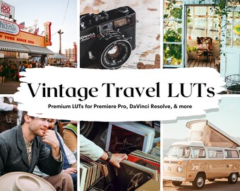30 Vintage Travel LUTs Presets, Mobile & Desktop (PDF Instructions)
