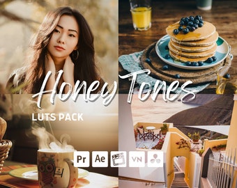 Warm Honey LUTs Presets, Mobile & Desktop (PDF Instructions)