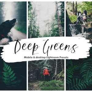 10 Deep Greens Lightroom Mobile Presets & Desktop, Natural Photo Editing Filter for Travel Instagram Influencer, Hiking Preset for Bloggers