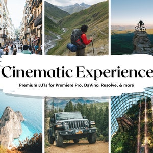 30 Cinematic Experience LUTs Pack for Video and Photo color grading | Video luts for Final Cut, Premiere Pro, Filmora, DaVinci Resolve, LUTs