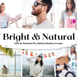 20 Bright & Natural LUTs Pack for Video and color grading | Video luts for Final Cut, Premiere Pro, Filmora, DaVinci Resolve, LUTs presets