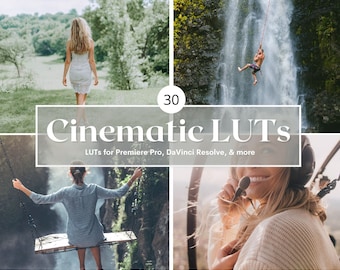 30 Cinematic LUTs Bundle, Photo & Video Color Grading (Digital Download)