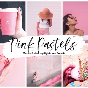 10 Pink Pastel Lightroom Mobile Presets & Desktop, Natural Photo Editing Filter for Travel Instagram Influencer, Photo Preset for Bloggers