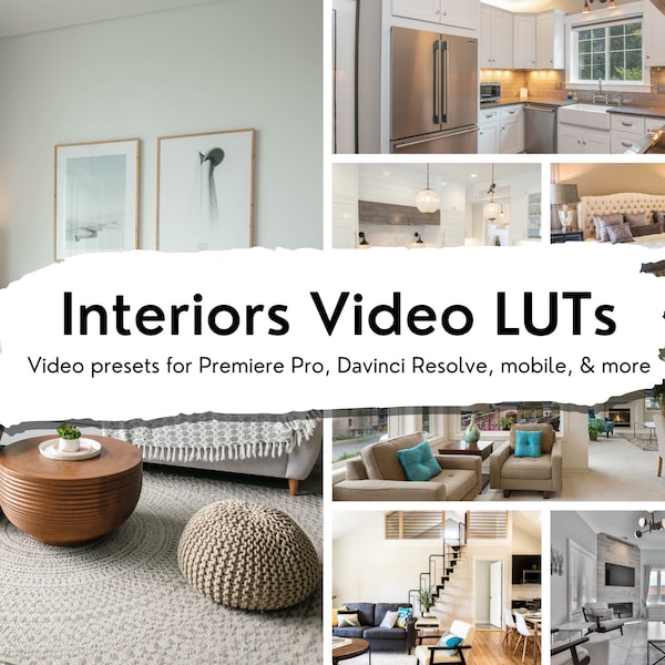 5 Interiors Real-Estate LUTs Pack for Video and color grading | Video luts for Final Cut, Premiere Pro, Filmora, DaVinci Resolve, presets