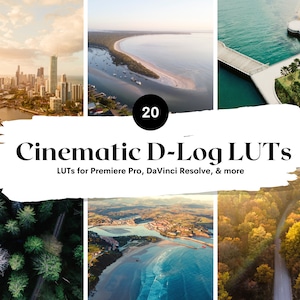 20 D-Log LUTs Pack für DJI Video | Videodateien für Final Cut, Premiere Pro, Filmora, DaVinci Resolve, Custom LUTs, D-Log Format