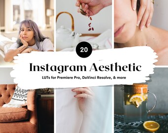 20 Instagram Aethetic LUTs Pack | Video luts for Final Cut, Premiere Pro, Filmora, DaVinci Resolve, LUTs presets, Creamy LUTs For Instagram