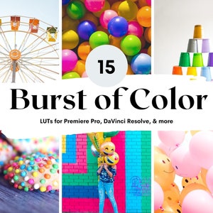 15 Bust of Color LUTs Pack for Video and color grading | Video luts for Final Cut, Premiere Pro, Filmora, DaVinci Resolve, LUTs presets