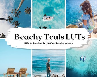 Beachy Teals LUTs Pack | Video and Photo Color Grading (PDF Instructions)