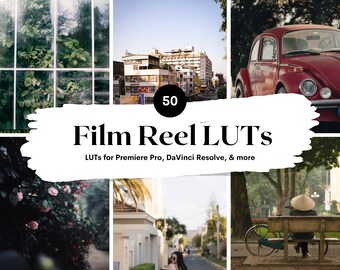 50 LUT de carrete de película para Premiere Pro y DaVinci Resolve (instrucciones en PDF)