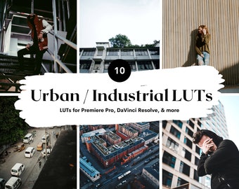 10 Urban + Industrial LUTs presets mobile & desktop, lut for video filter, video presets, luts for premiere pro, Luts Final Cut Pro, DaVinci