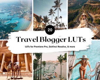 20 Travel Blogger LUTs | Video Color Grading (Digital Download)