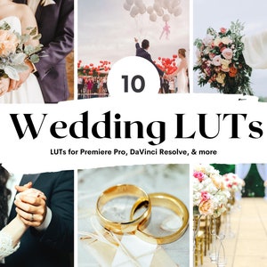 10 Wedding LUTs Pack für Video- und Fotofarbkorrektur | Video luts für Final Cut, Premiere Pro, Filmora, DaVinci Resolve, LUTs Presets