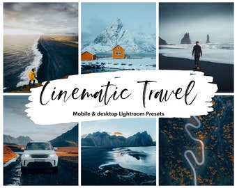 May include: A collage of six images showcasing scenic landscapes in Iceland. The images feature a black sand beach, a red house in a snowy landscape, a person walking on a black sand beach, a white SUV on a dirt road, a mountain range with a lake in the foreground, and an aerial view of a winding road through a forest.