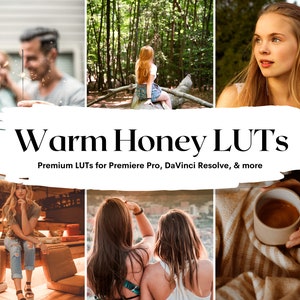 10 Warm Honey LUTs Pack for Video and color grading | Video luts for Final Cut, Premiere Pro, Filmora, DaVinci Resolve, LUTs presets