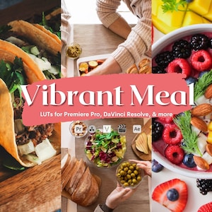 10 Vibrant Meal LUTs Pack for Video and color grading | Video luts for Final Cut, Premiere Pro, Filmora, DaVinci Resolve, LUTs presets